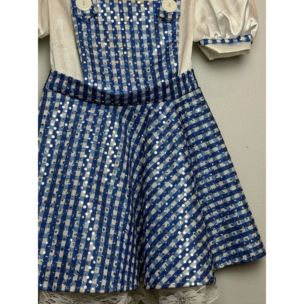 Wizard of Oz Dorothy Costume Fits 3T-4T Halloween Girls Shimmer Dress - Picture 2 of 7